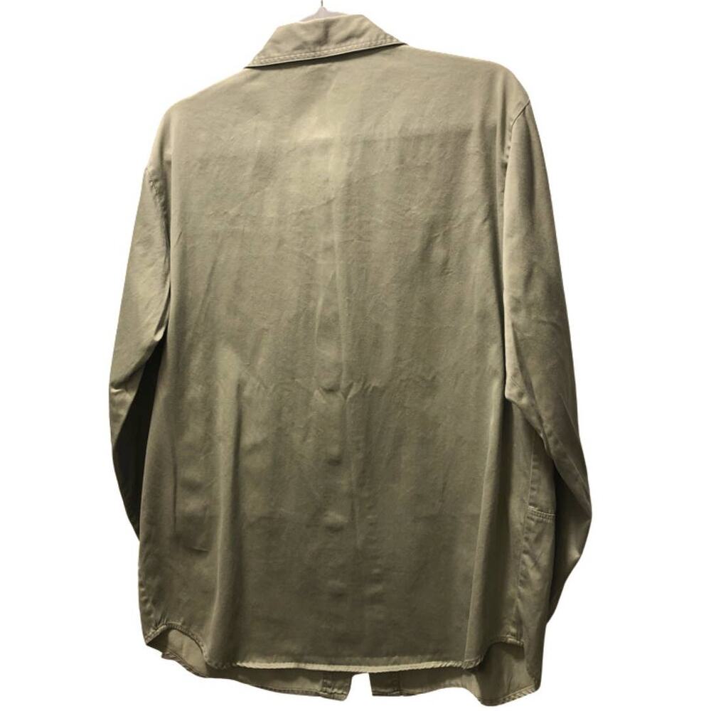 Nicole Summers, Button Down, Long Sleeve Top, Green womens L - Picture 2 of 7